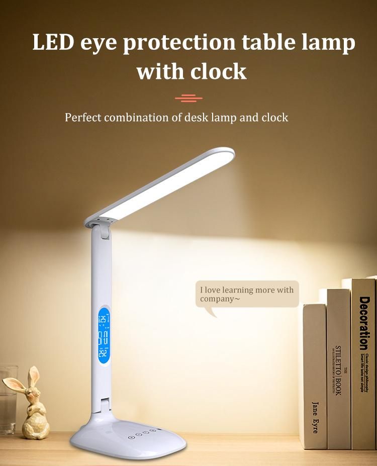 ABS Material and Energy Saving Eye-Protect Flexible LED Stand Reading Lamp with Three-Mode Light and Timer