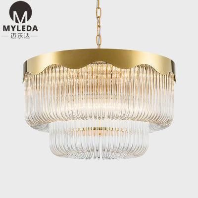 Decorative Art Design Interior Design Glass Strip Decorative Ceiling LED Pendant Lamp