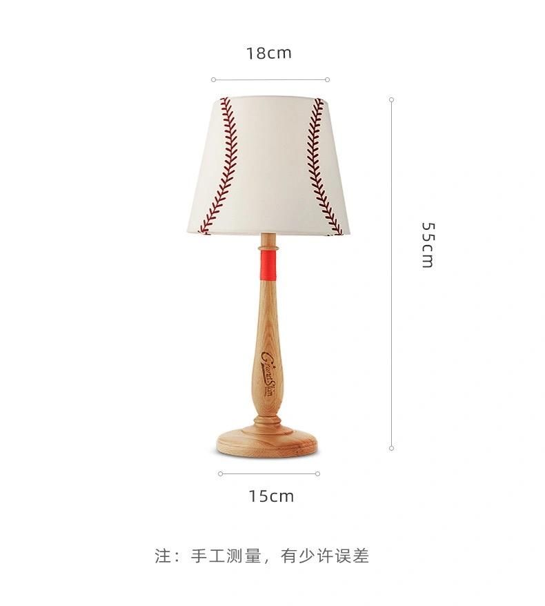 Nordic Children′s Room Table Lamp Model Room Decoration Designer Simple Creative Solid Wood Boy Bedroom Bedside Lamp