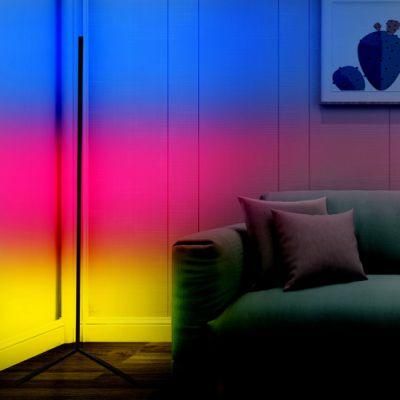 How Bright Nordic Black Corner Floor Lamp Remote Control Bedroom Decor Night Light Dimming RGB Color Changing Stand LED Modern Floor Lamp