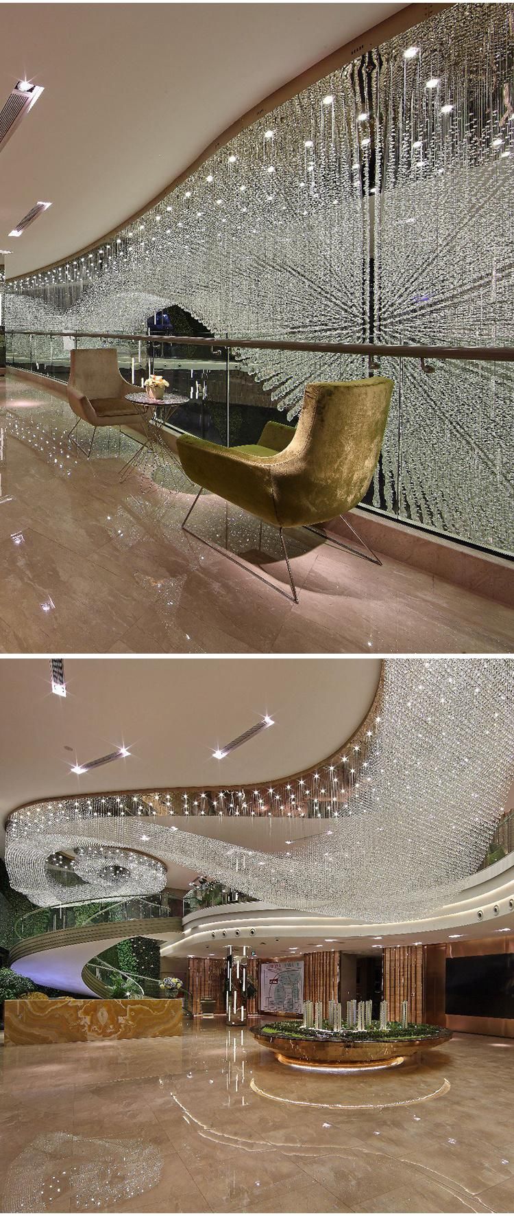 Modern Style Luxury Hotel Lobby Banquet Hall Villa Glass Custom Ceiling Chandelier Light