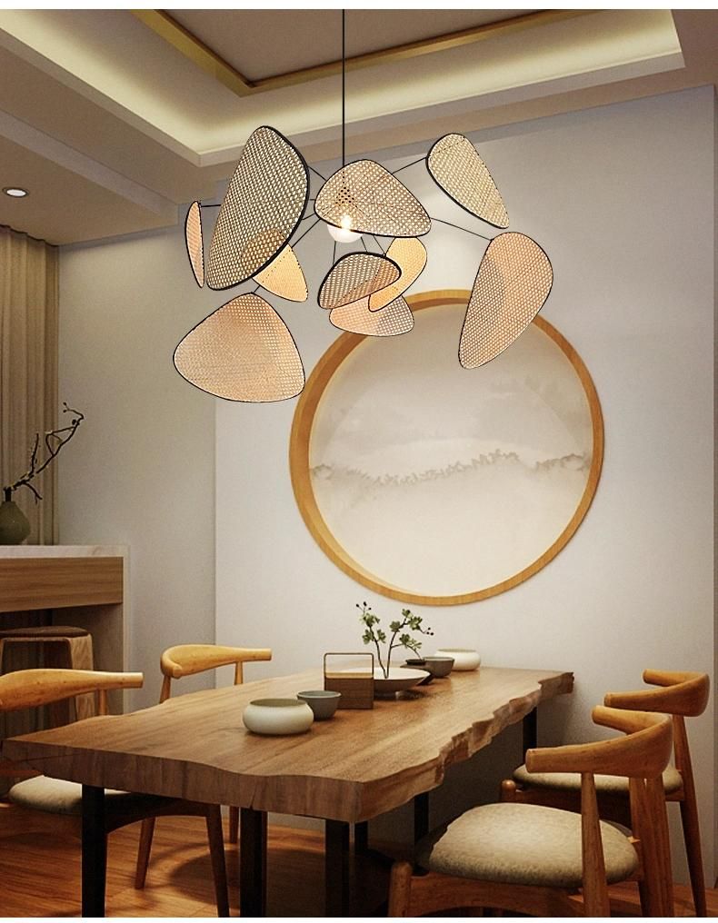 Bamboo Vintage Restaurant Rattan Woven Lamp Dining Room Living Room Are Decor Rattan Pendant Light (WH-WP-22)