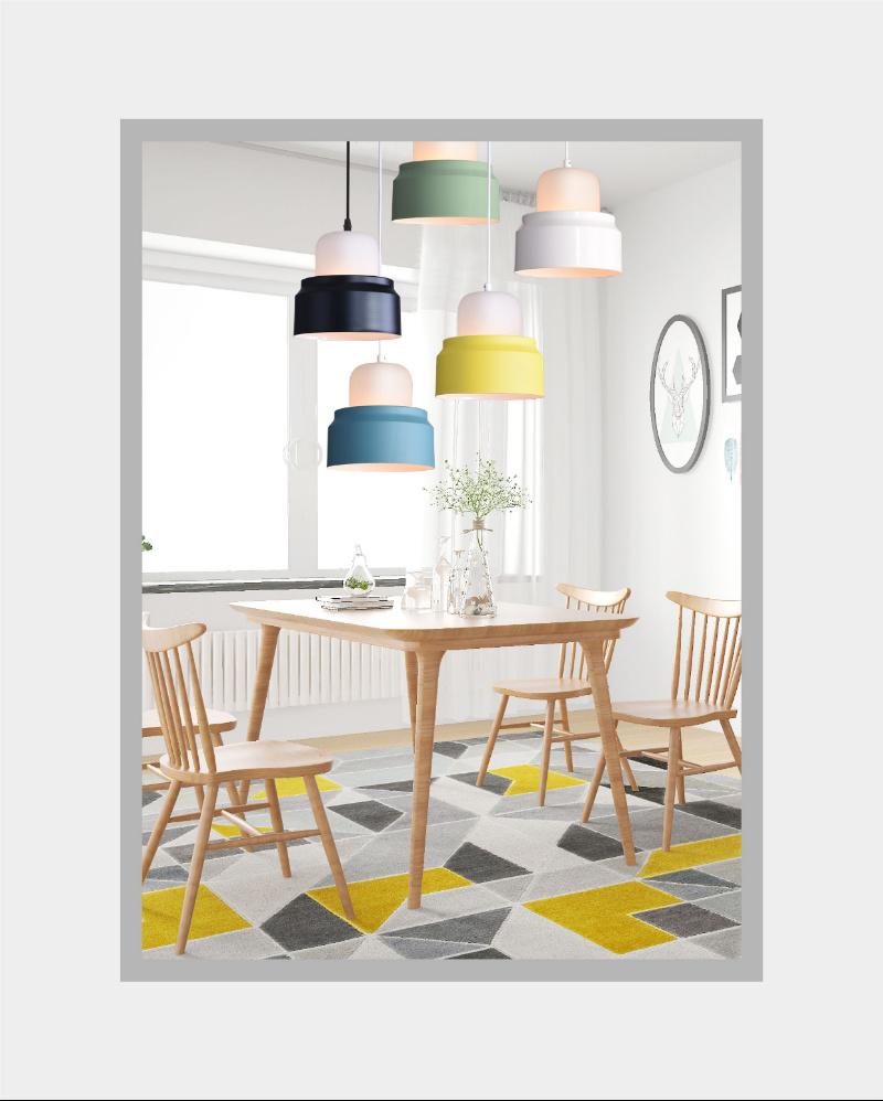 Indoor pendant Lighting Fancy Simple Metal and Opal Glass hanging Lamp for Dining Room