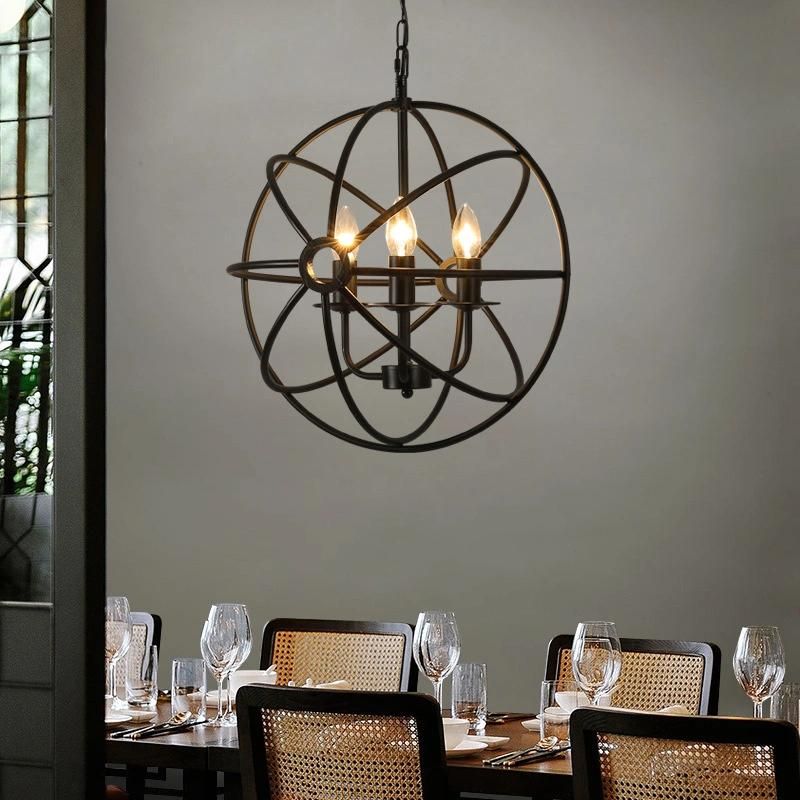 Amazon Ball Chandelier Pendant Light Restaurant Dining Room Bar Modern Simple Metal Steel Lamp