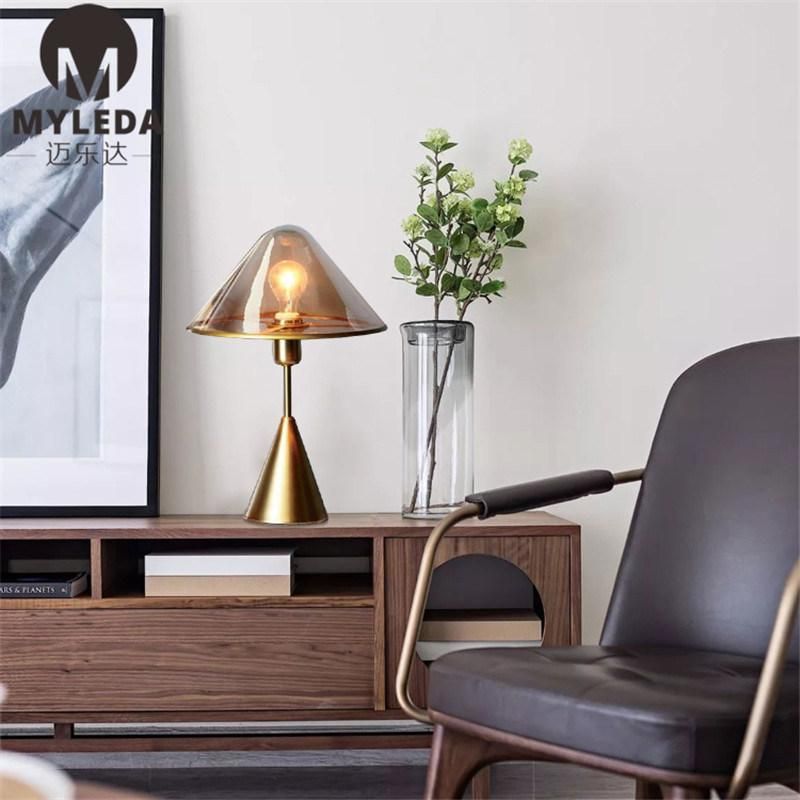 Modern Metal Glass Hotel Room Table Light