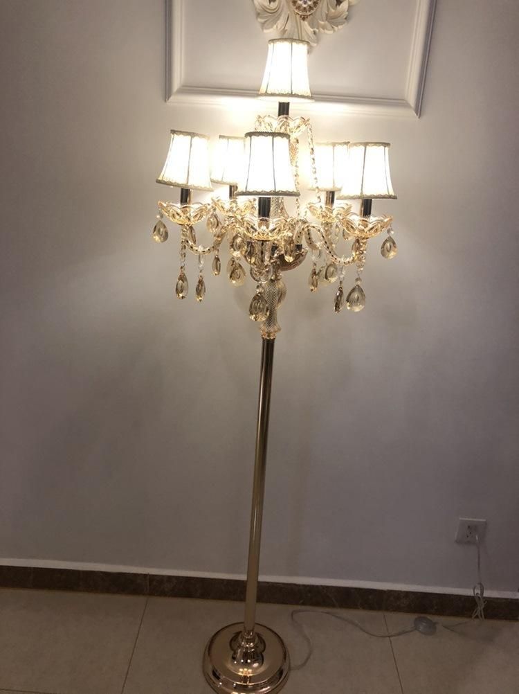 European Floor Lamps Living Room Bedroom Study Wedding Luxury Crystal Floor Lamp (WH-MFL-83)