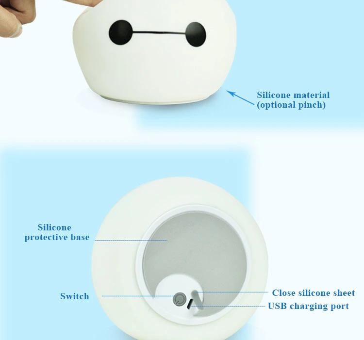 Silicone Bedside Pig USB Night Lamp for Bedroom
