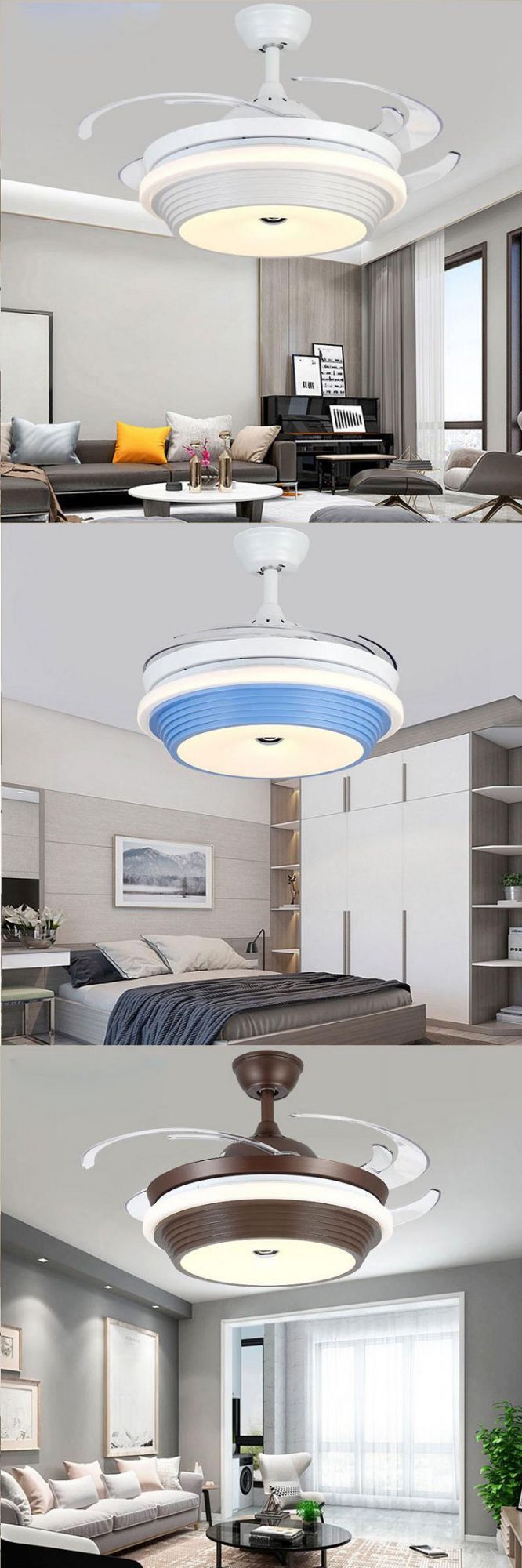 Ceiling Fan with Light Invisible Fan Blade with Remote Control Cooling Fan Electric Fan Ceiling Panel Distributor