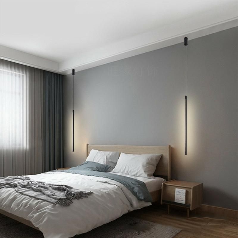 Long Nordic Dimming Decoration Living Room Bedroom Study Line LED Chandelier