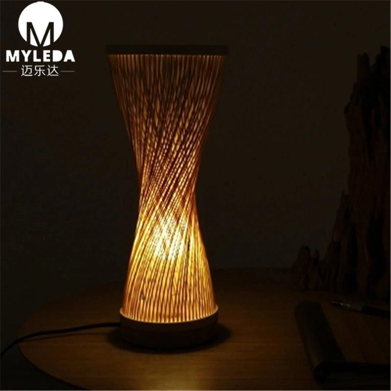 Modern Bedside Reading LED Classicon Bamboo Lantern Light Table Lamp