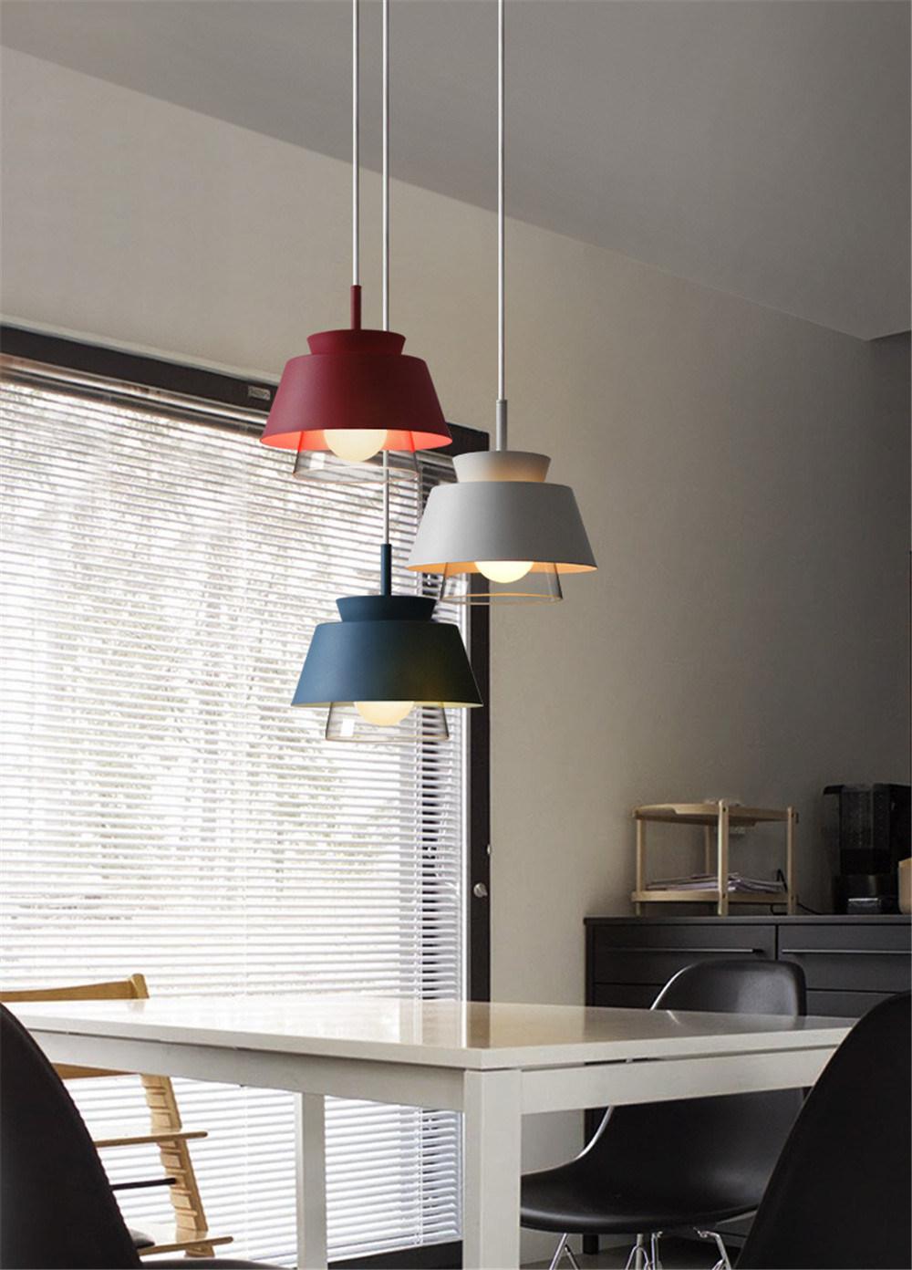 Modern Pendant Lights Colorful Iron Hanglamp for Bedroom Dining Room Bar Decor Luminaire Suspension E27 Light Fixtures
