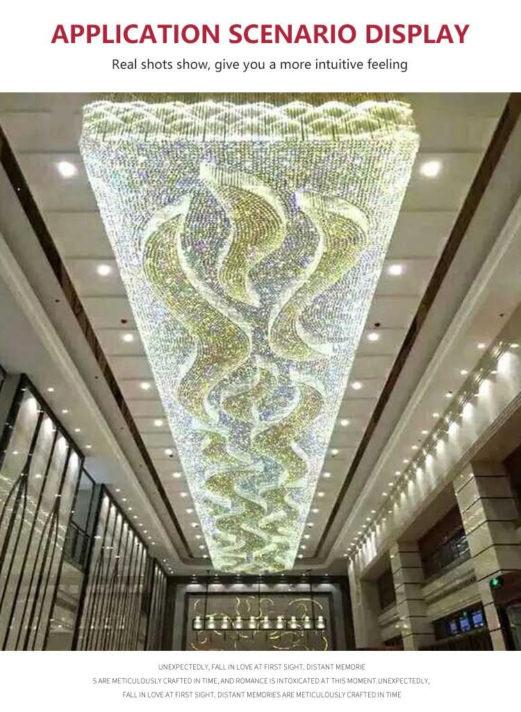 New Design Modern Luxury Project Custom Large Glass Stair Hotel Chandelier Ceiling Lamp