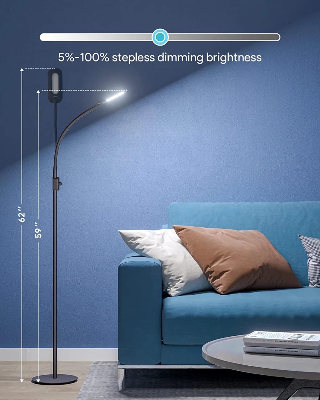 LED Lighting Floor Lamp, Adjustable 3 Color Temperatures Reading Lamp with Stepless Dimmer, Standing Lamp with Memory Function and Flexible Gooseneck Light