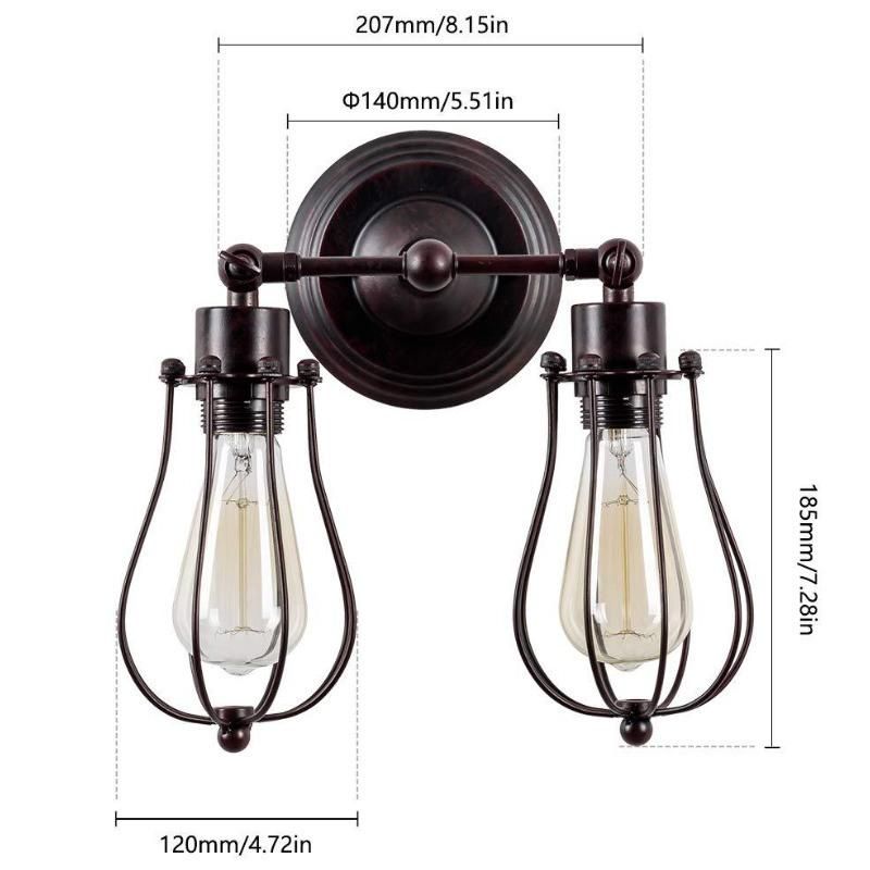 Amazon Hot Sale Simple Personality Wrought Iron Retro Loft Industrial Wall Lamps