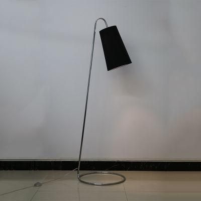 Body Chrom and Black Fabric Shabe Floor Lamp