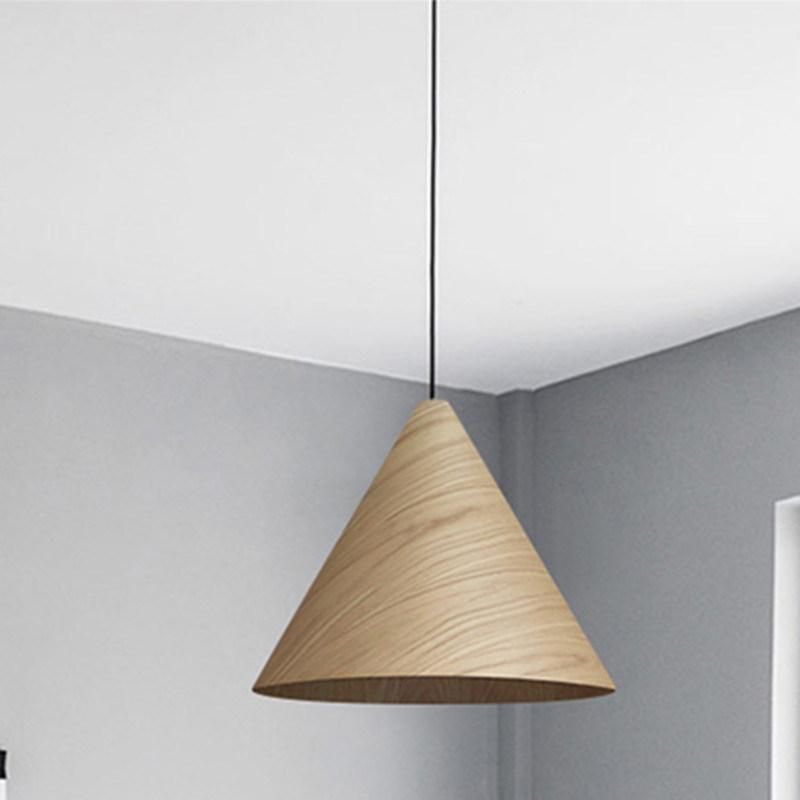 Modern Small Pendant Lights Loft for Hall Porch Nordic Kelsey Wooden Cone Pendant Lamp (WH-AP-292)