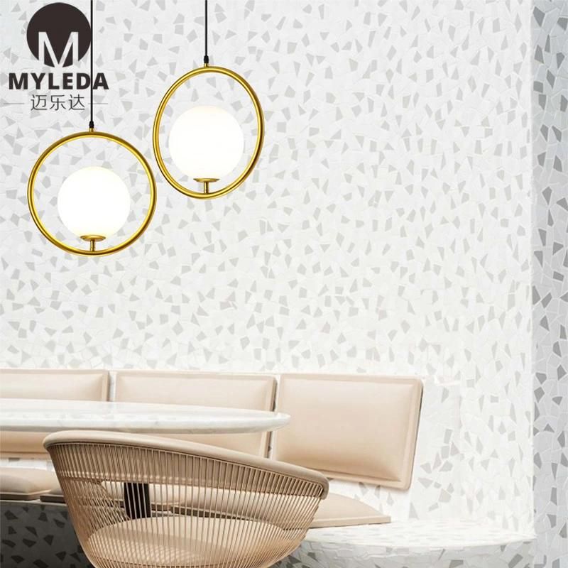 Modern Metal Glass Suspension Style LED Bulb Light Source Pendant Light