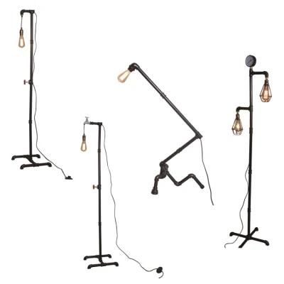 LED Creative Foot Switch Industrial Retro Pipe Floor Lamp