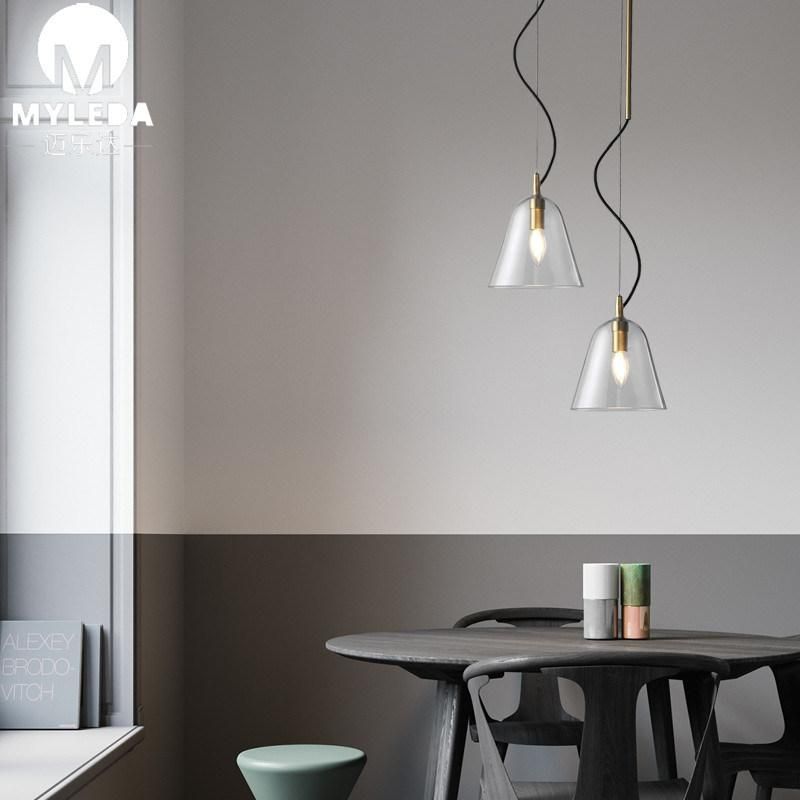 Hand Blown Glass Clear Glass Pendant Light Fixture