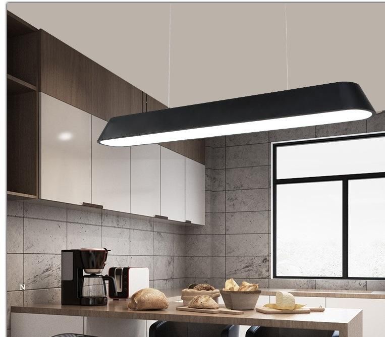 Black Rectangle Dimming LED 4000K Kitchen Room Pendant Lights Hanging Light Office Linear Light Zf -Cl-079