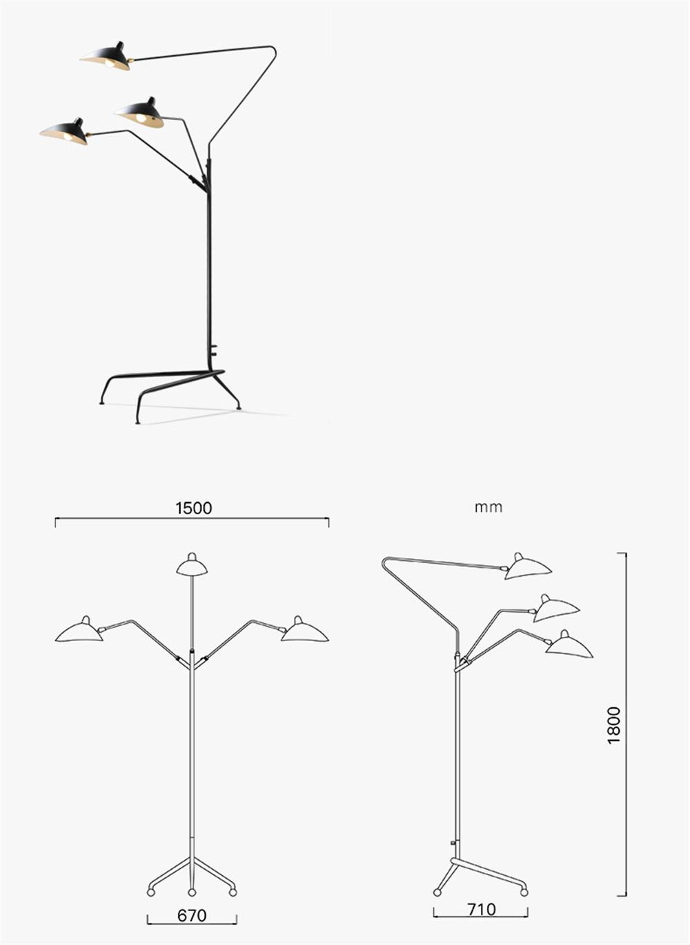 Floor Lamp Modern Home Decor Light Fixtures E27 Industrial Standing Lamp