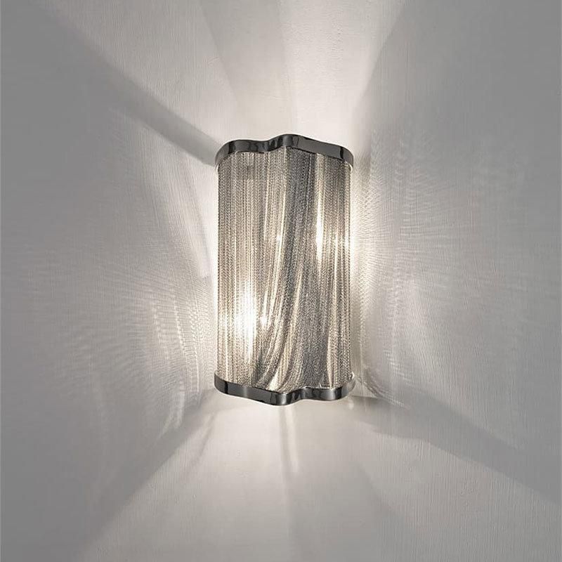 2022 Modern Luxury Gold and Silver Chain Tassel Ceiling Lamp Hotel Art Creative Decoration Chandelier Industrial Style