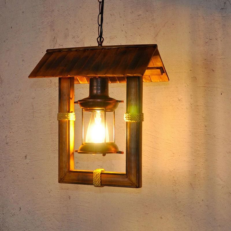 Loft Style Antique Chandelier Retro Nostalgic Lamp Restaurant Bar Aisle Balcony Bamboo Pendant Light (WH-VP-144)