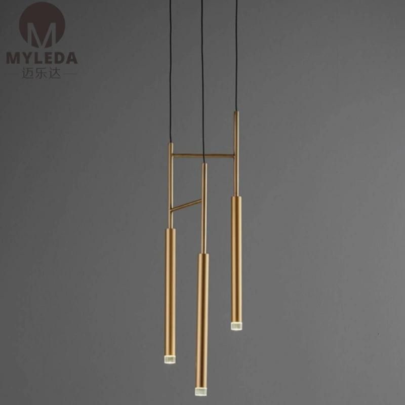 Hotel Modern Acrylic Brass Stainless Steel LED Hanging Pendant Light