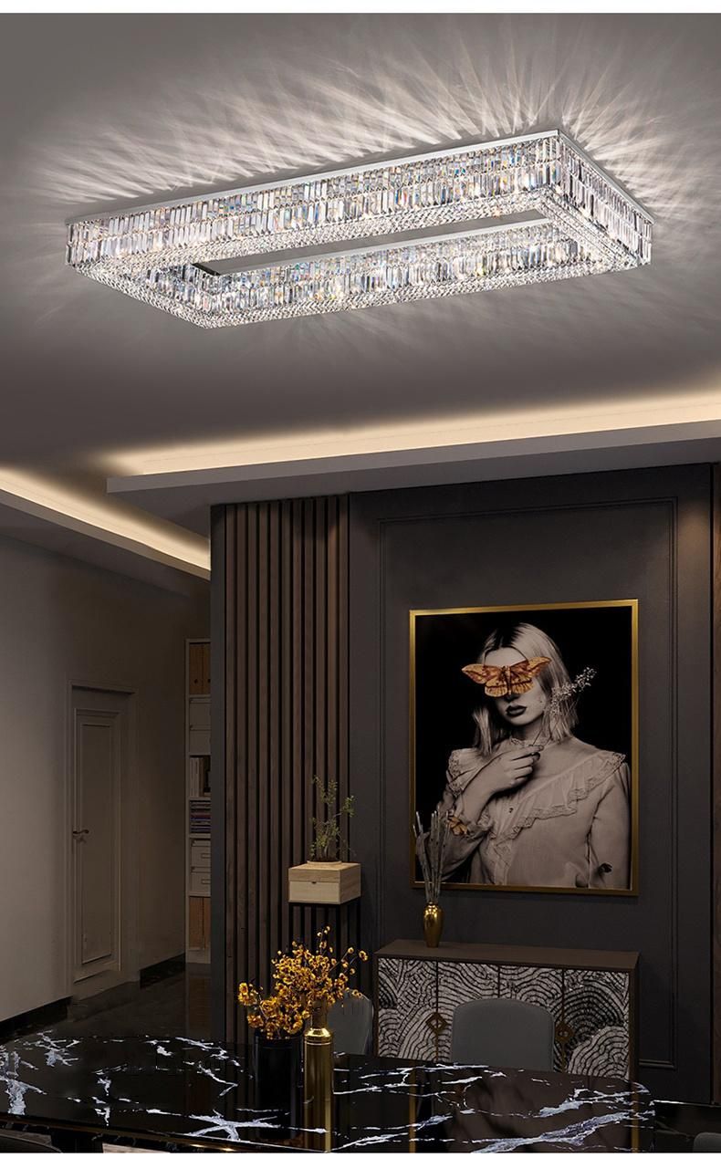 Modern Living Room Foyer Sitting Room Chandeliers Round Chrome Sliver Ceiling Lights (WH-CA-57)