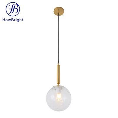 How Bright Transparent E27 Single Ball Glass Shade Industrial Pendant Lamp