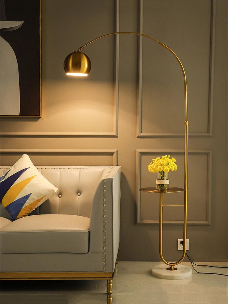 Modern Floor Lamp LED Standing Lamp with Round Table Art Deco Living Room Sofa Standing Lamp LED for Living Room (WH-MFL-128)