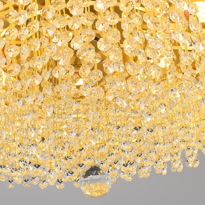 Luxury Creative Ceiling Light Crystal Glass Living Room Lotus Lamp (WH-CA-71)