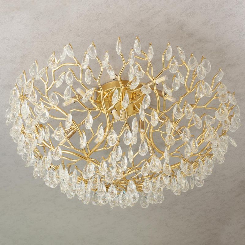 2022 Modern Meerosee Gold Decorative Crystal Chandelier Ceiling Light Fixture for Living Room Foyer Bedroom Indoor Lighting