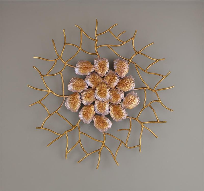 Custom Nordic Daylight Baran Maple Leaf Copper Recessed LED Wall Lamp
