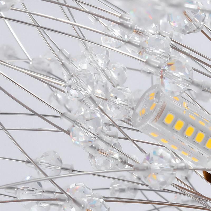 Dandelion Floor Lamp DIY Fireworks LED Lights Gold Chrome Crystal Floor Lamp (WH-MFL-86)