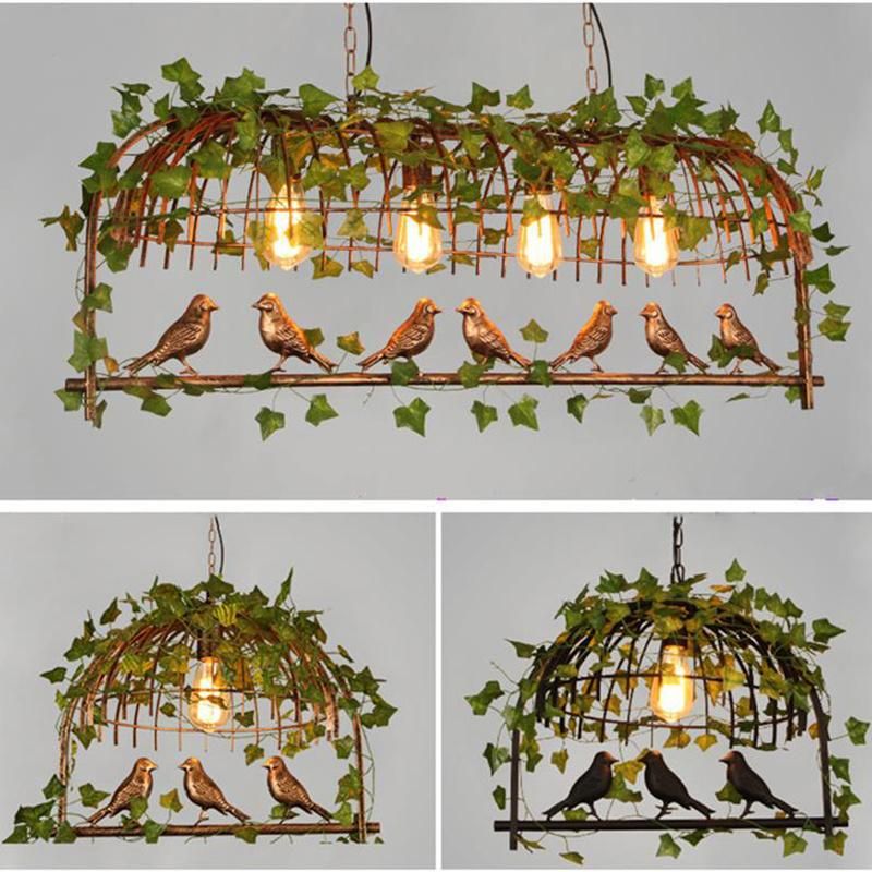 Creative Vintage Plant Pendant Lights Bird Cage Industrial Pendant Lamp (WH-VP-150)