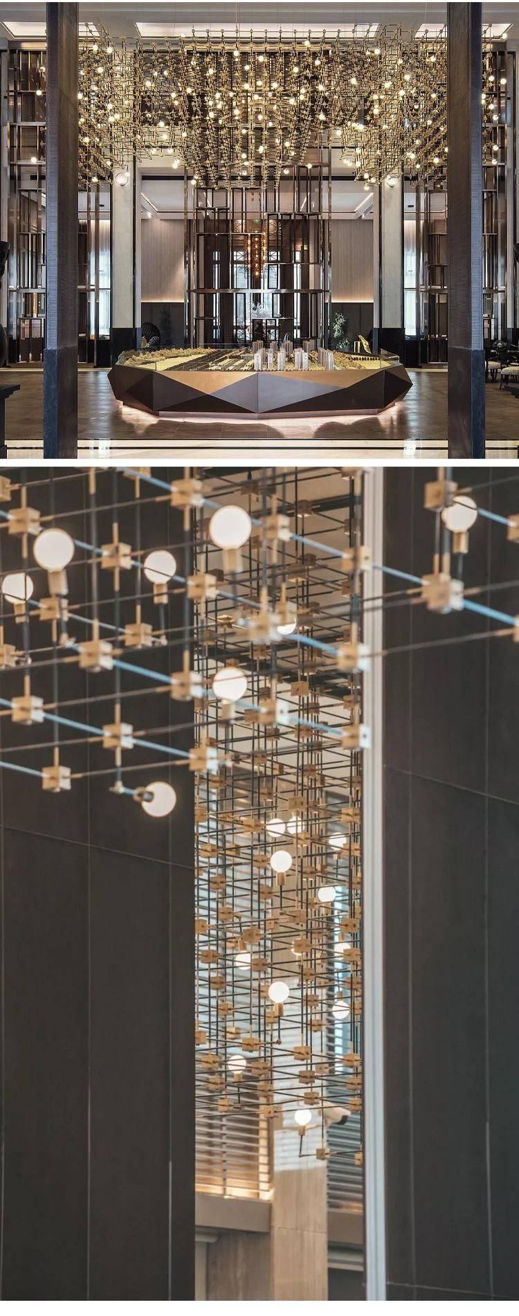 Modern Style Commercial Center Hotel Exhibition Hall Luxury Iron Custom Project LED Chandelier Lamp