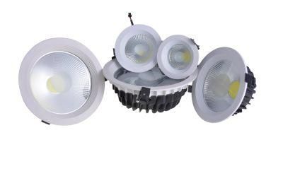 Isolated Driver Die Casting Aluminium High Lumenious 20W Tempered Glass SMD COB LED Downlight