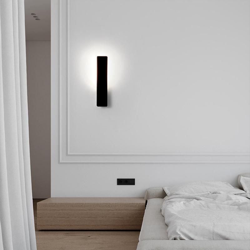 Minimalism Pure Color Black Concise Wall Lamp Living Room Lamp Bedside Lamp