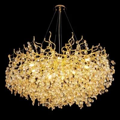 2022 Post Modern Simple Custom Creative Dining Room Romantic Gold Luxury Decorative Bedroom LED Crystal Chandelier