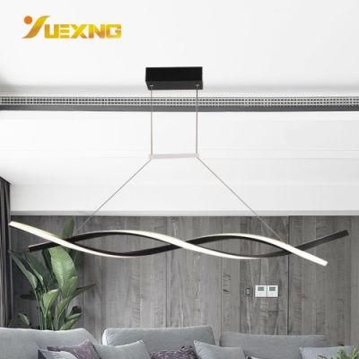 Cross Arc Shaped Strip Customized Black Iron High Grade Ceiling Chandelier Pendant Light Lamp