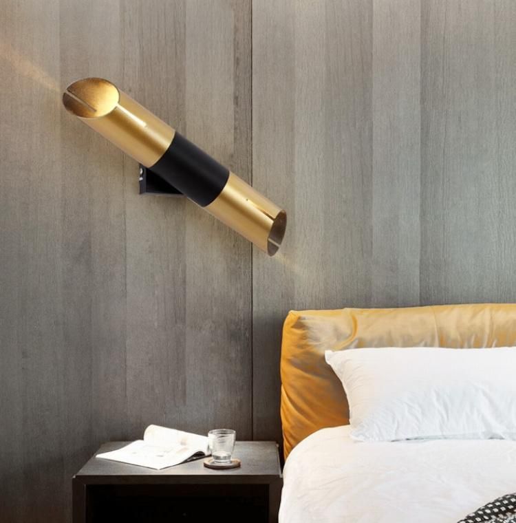 Modern Design Metal Pipe Bedside Wall Lamp Lights