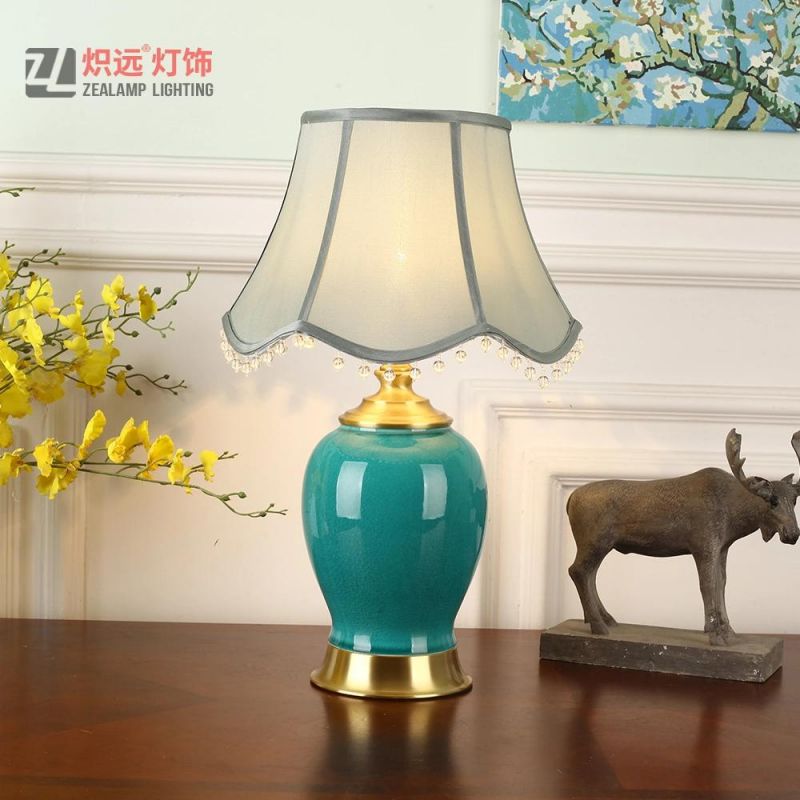 Zealamp Lighting Ceramic Lamps Blue Table Light Handmade (TL8038)