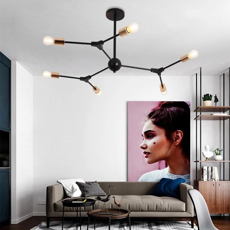 Hot Sales Pendant Light for Kitchen, E27 Metal Black Chandelier, LED Ceiling Fixture Hanging Lamp for Dining Rooms,