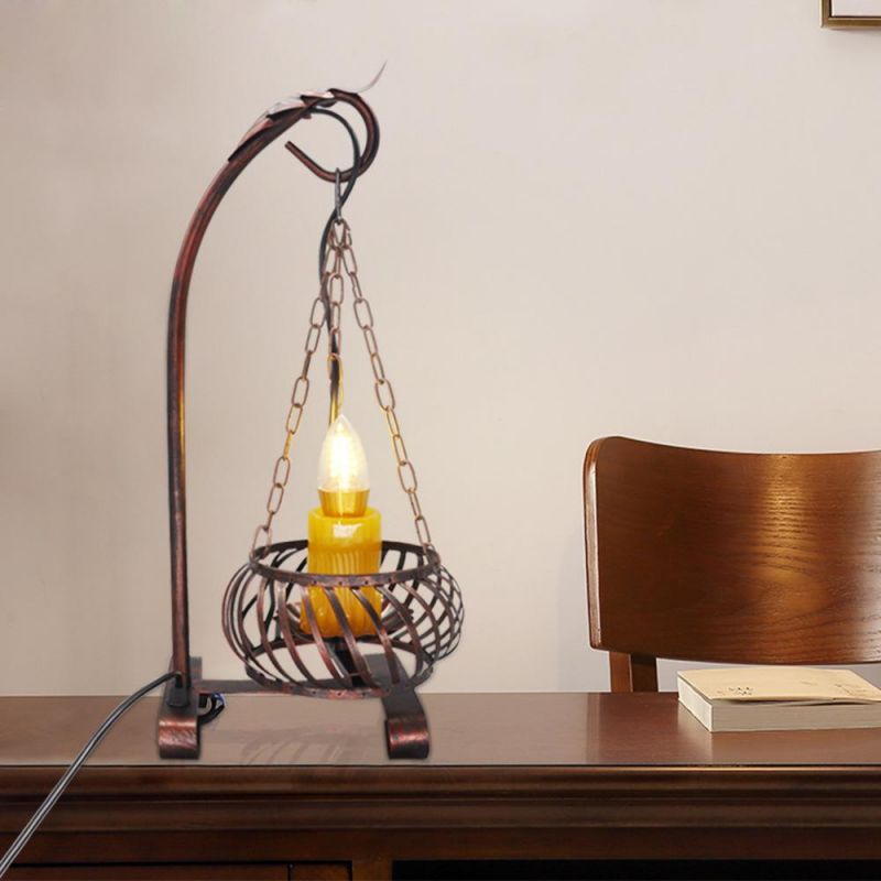 American Vintage Candle Table Light with Plug, Old Design Kerosene Lamp (WH-VTB-01)