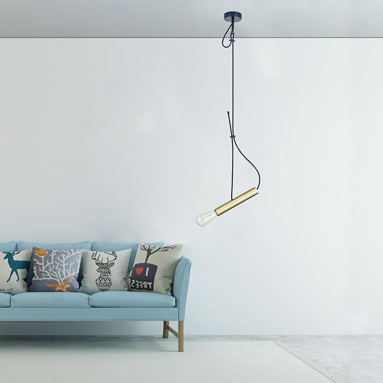 Nordic Popular Decorativeled Lights Gold Linear Aluminum Tube Ceiling Pendant Lamp