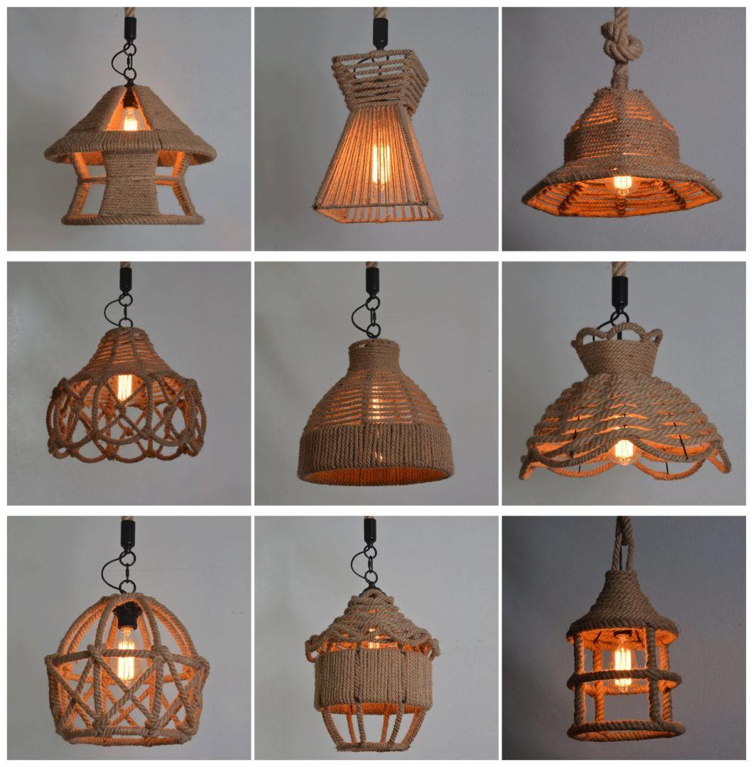 Industrial Retro Hemp Rope LED Light Chandelier for Home Lighting