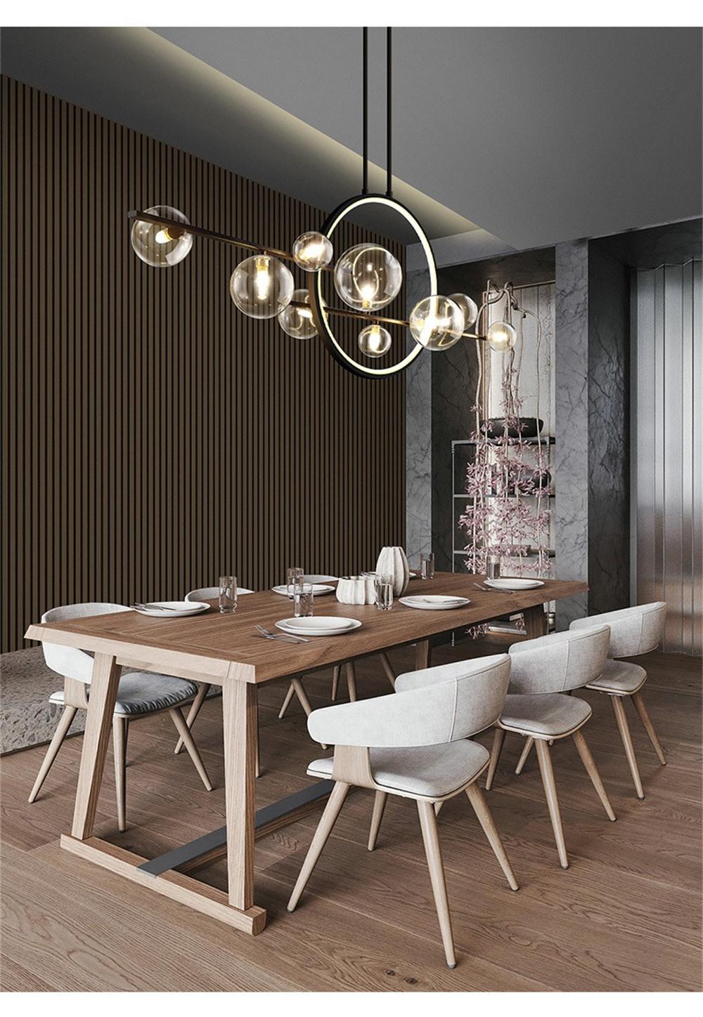 Post Modern Restaurant Glass Strip Bubble Lamp Nordic Creative Personalized B & B Bedroom Bar New Aluminum Magic Bean