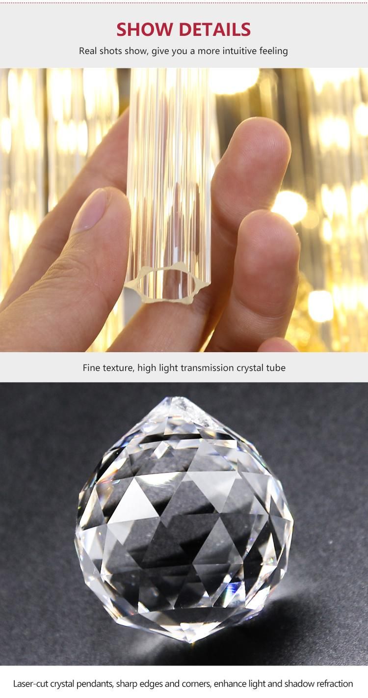 Modern Style Decoration Show Room Custom Project Luxury Glass LED Chandelier Lamp