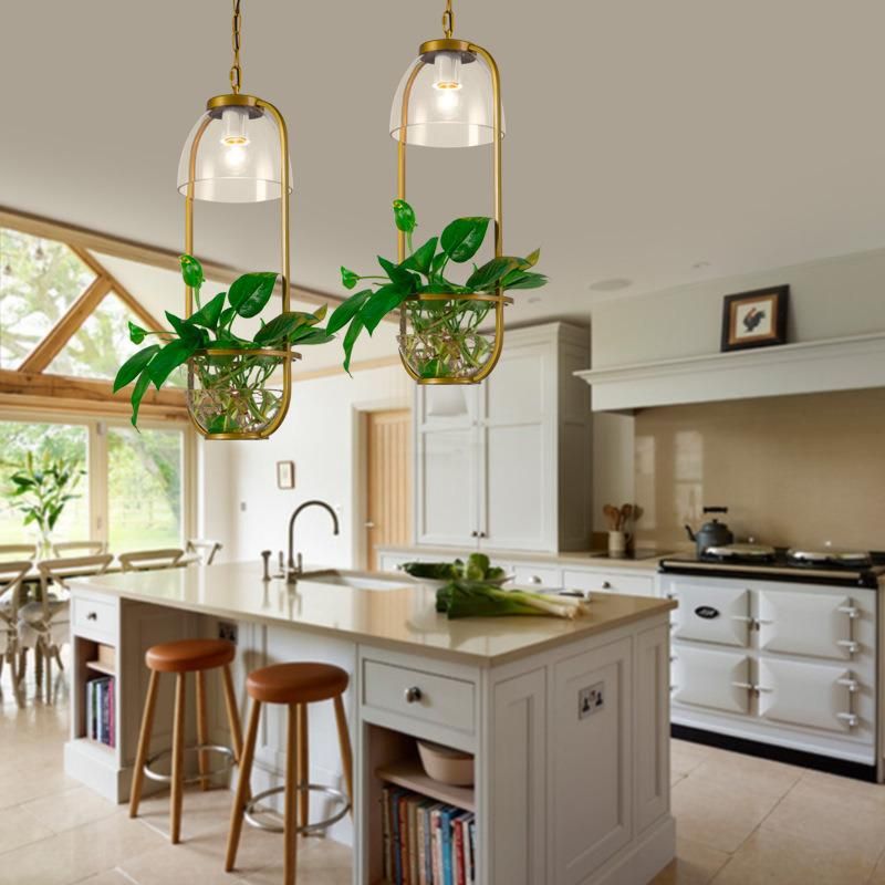 Pastoral Pendant Light American Style Restaurant Creative Cafe Hotel Decor Glass Pendant Light Hanging Lamp (WH-AP-194)